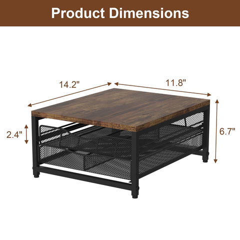 VyGrow counter-mounted pod holder side view shows compact organization for home or office.