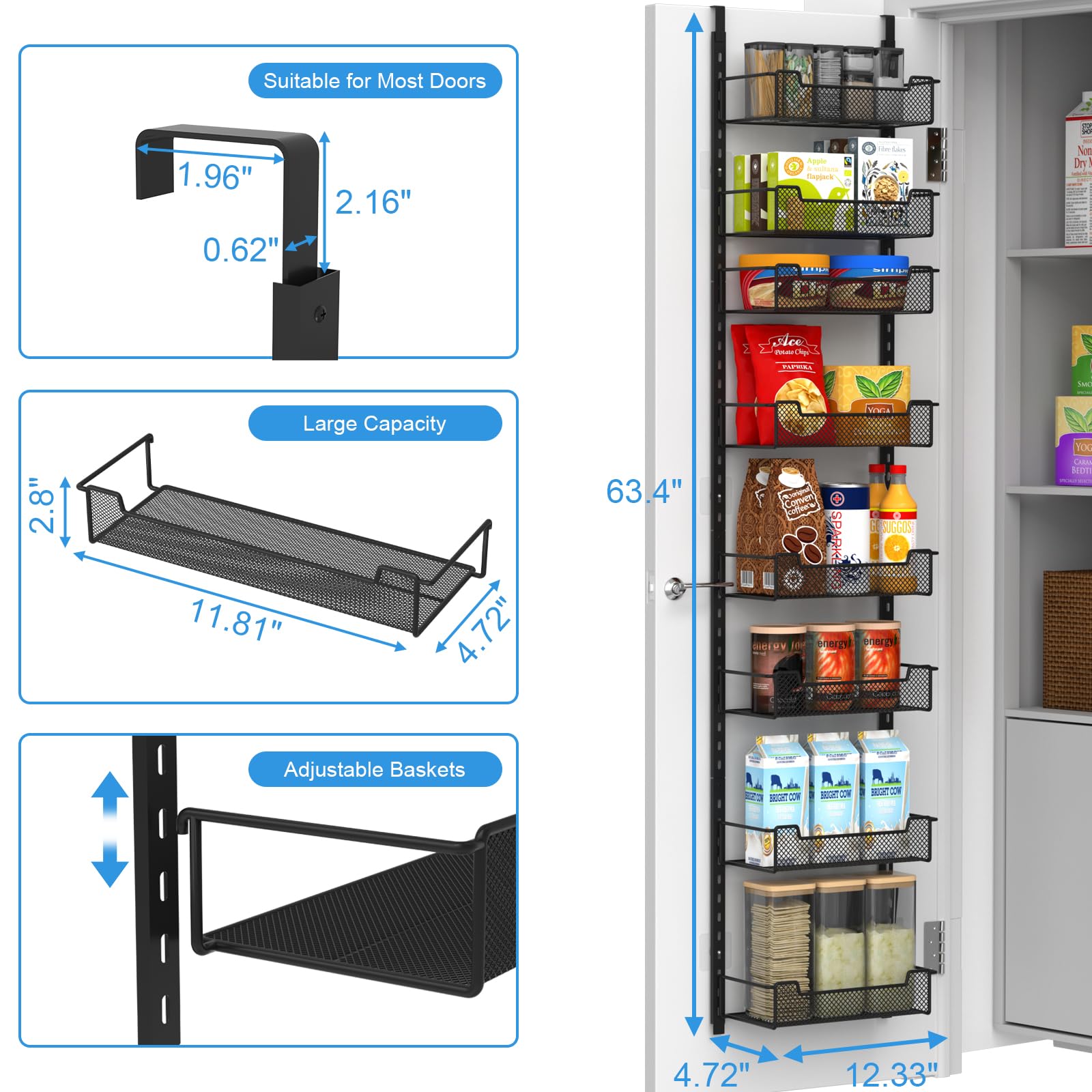 VyGrow door organizer shows simple over-the-door installation for space saving.