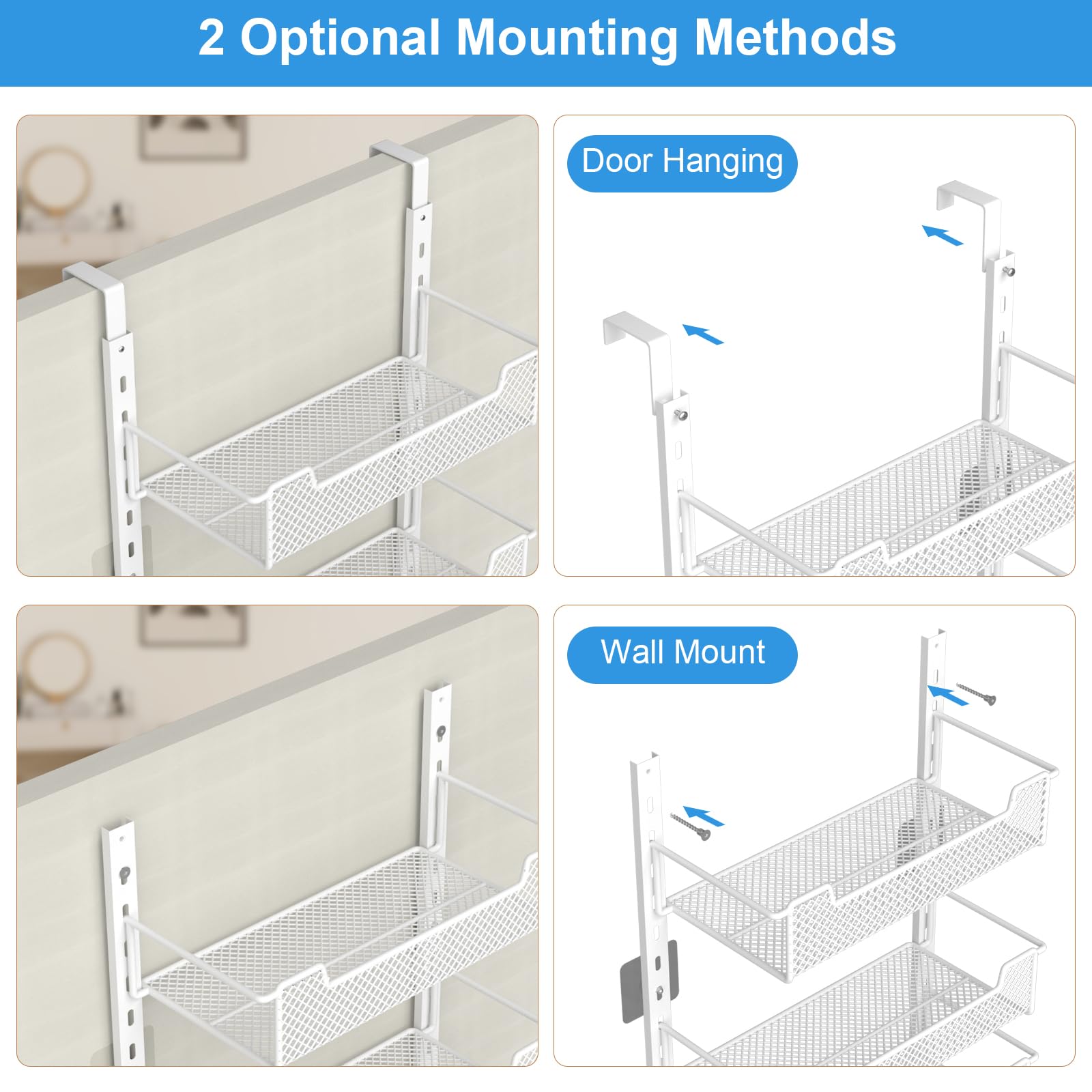 VyGrow durable carbon steel frame resists rust for long-lasting pantry use