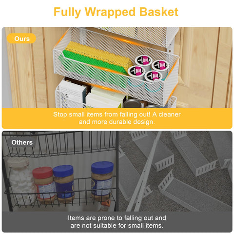 VyGrow fully enclosed mesh baskets keep small items secure and visible.