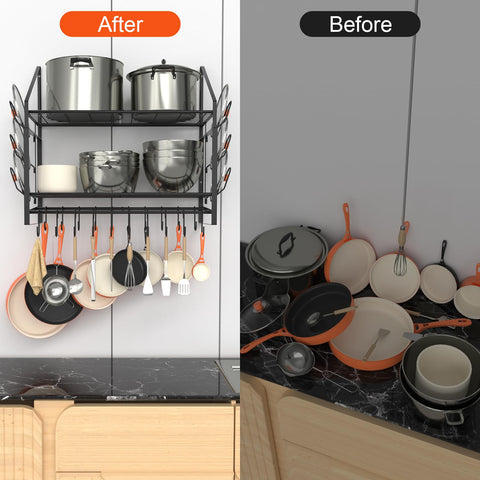VyGrow kitchen display with pots and pans ready to use.
