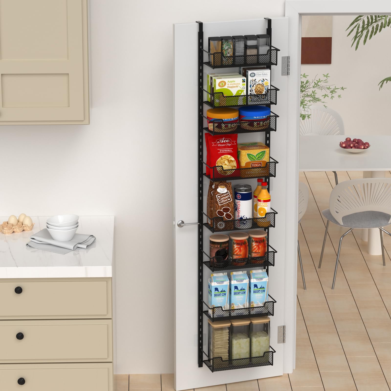 VyGrow multi-use door organizer ideal for pantry, kitchen, laundry, and living areas.