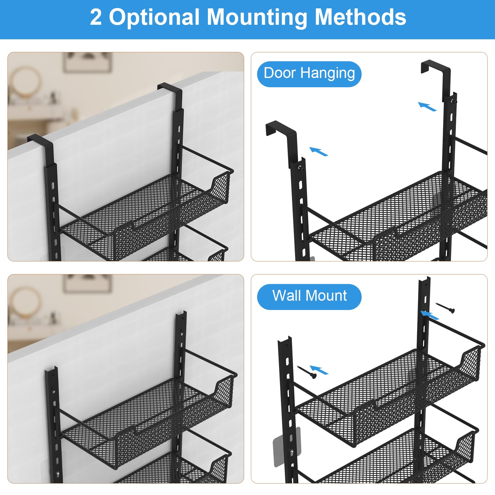 VyGrow multifunctional door organizer suitable for spices, cans, and toiletries