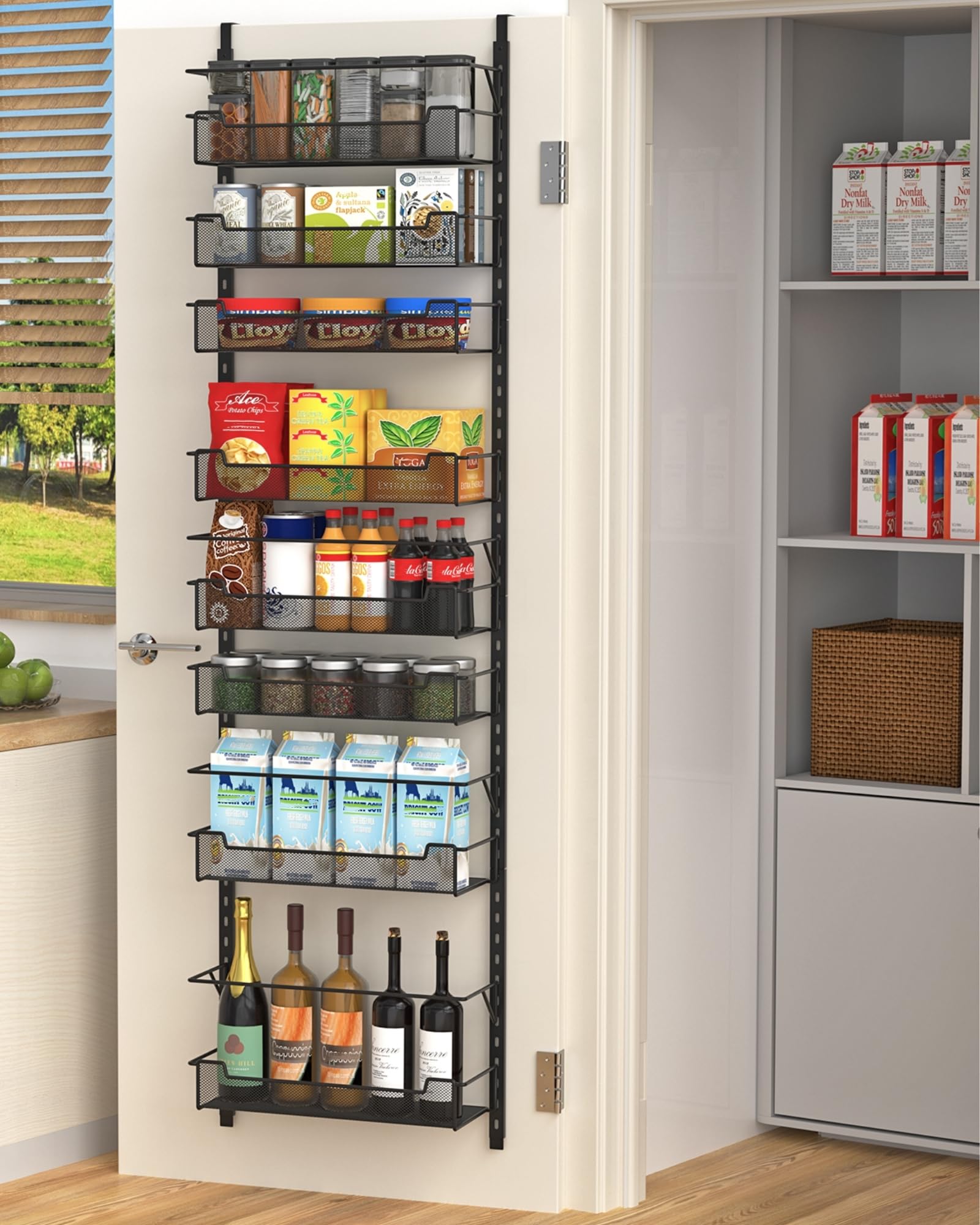 VyGrow over-the-door pantry organizer 8-tier for easy kitchen storage.