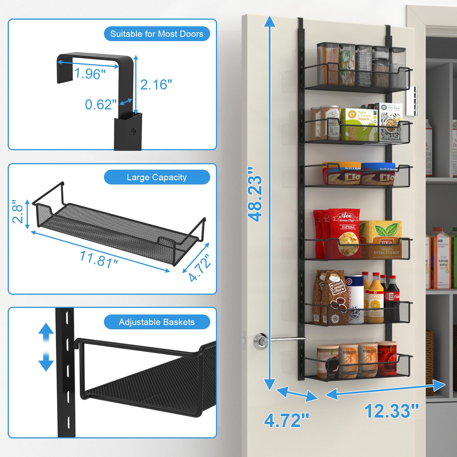 VyGrow durable carbon steel door rack resists rust for long-lasting use