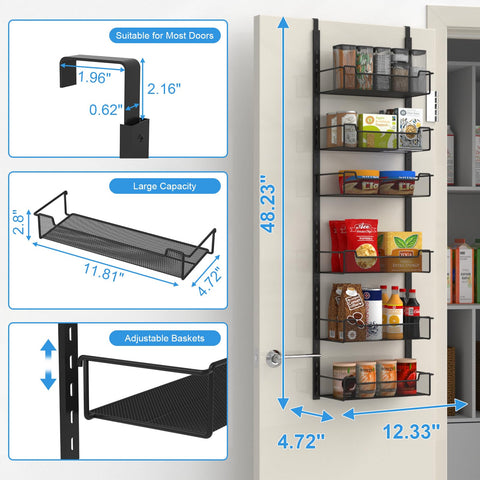 VyGrow durable carbon steel door rack resists rust for long-lasting use