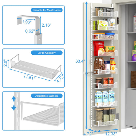 VyGrow pantry spice rack door organizer in white with compact footprint