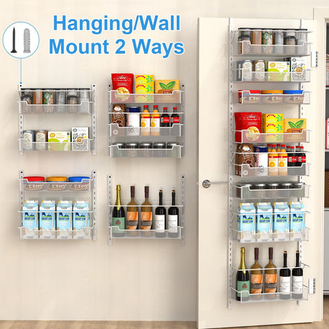 VyGrow tall pantry rack fits doors 20 inches and up in a compact room