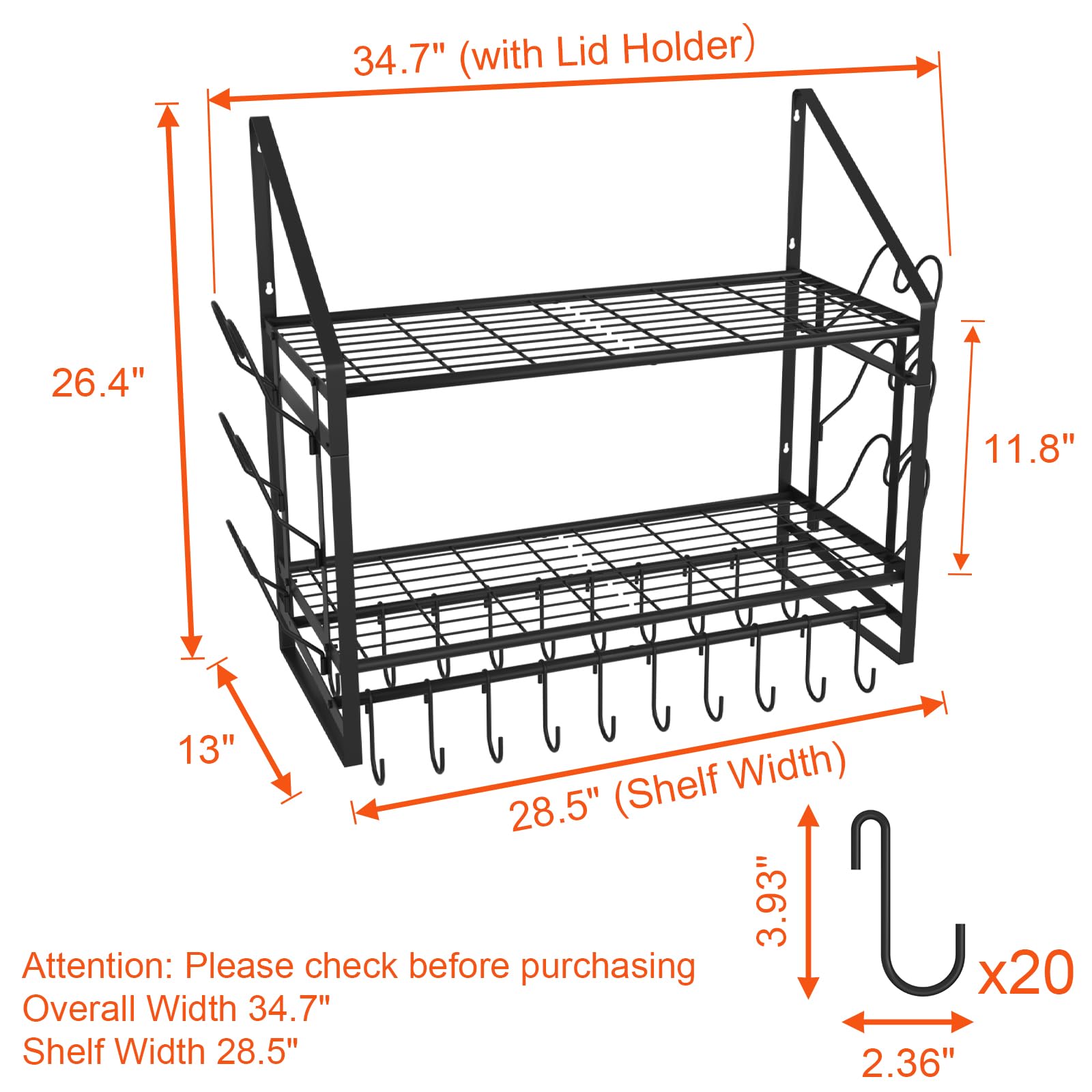 VyGrow two-tier pot organizer maximizing vertical kitchen space.