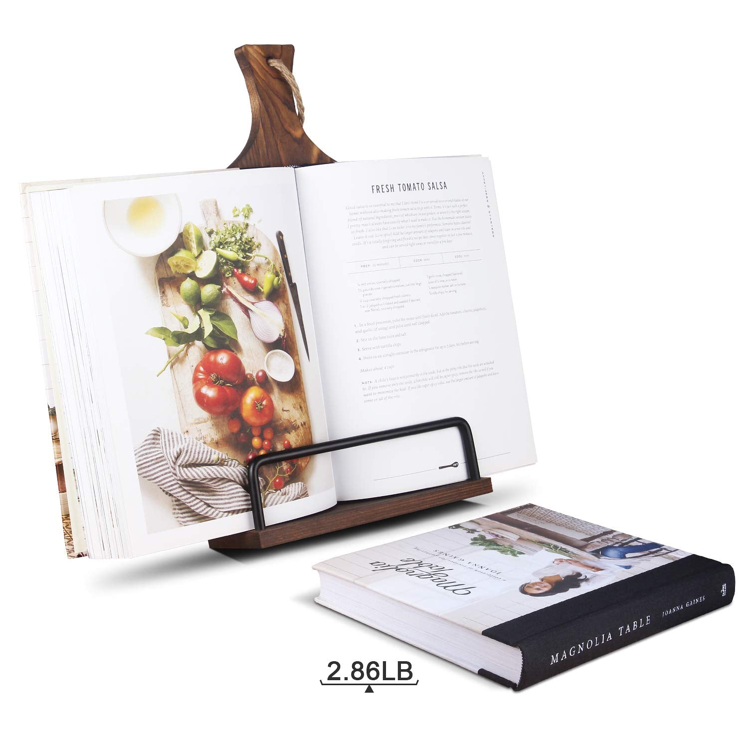 VYNOPA recipe holder features a hanging hole for simple storage