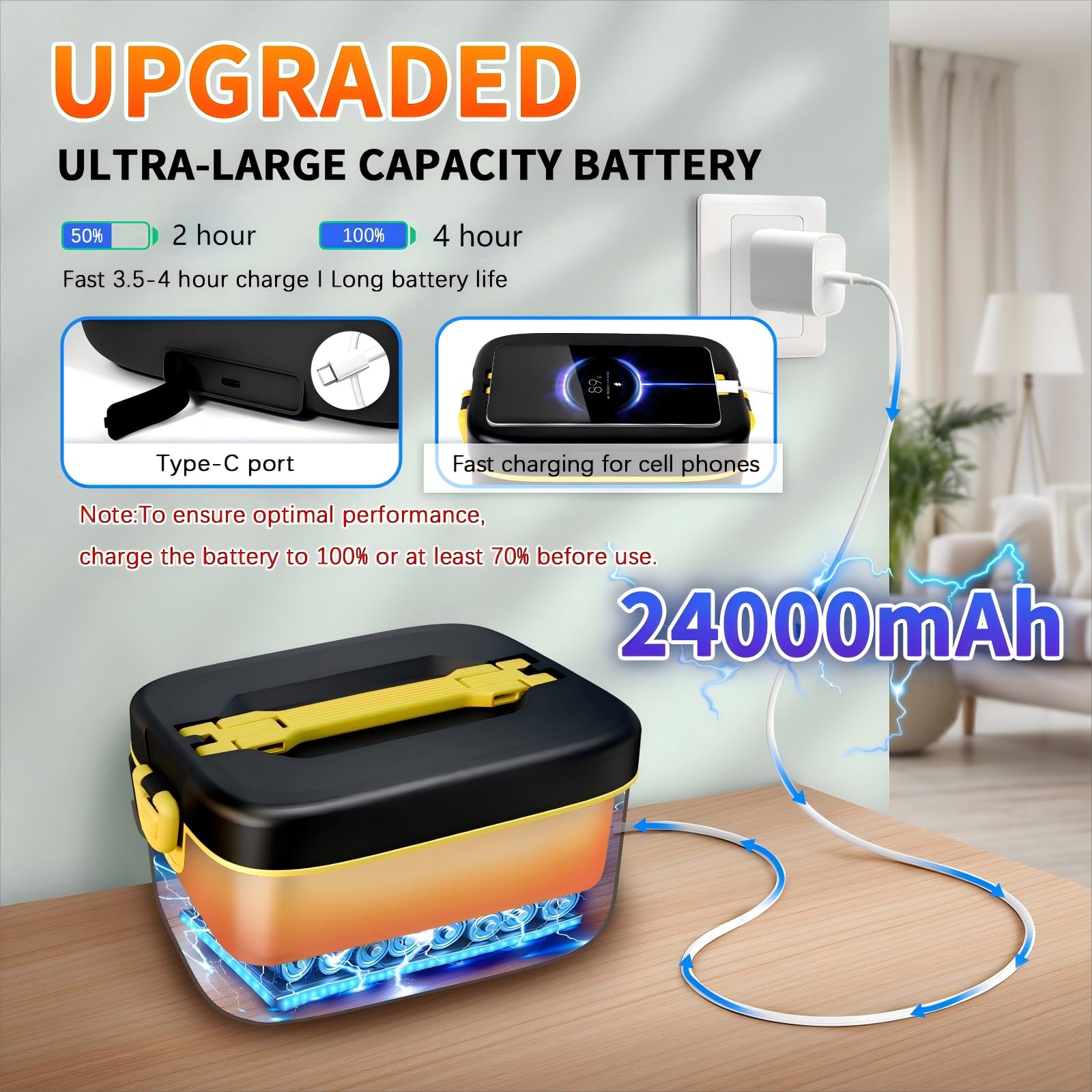 VYRALOFT 5-cup capacity lunch box fits generous meals.