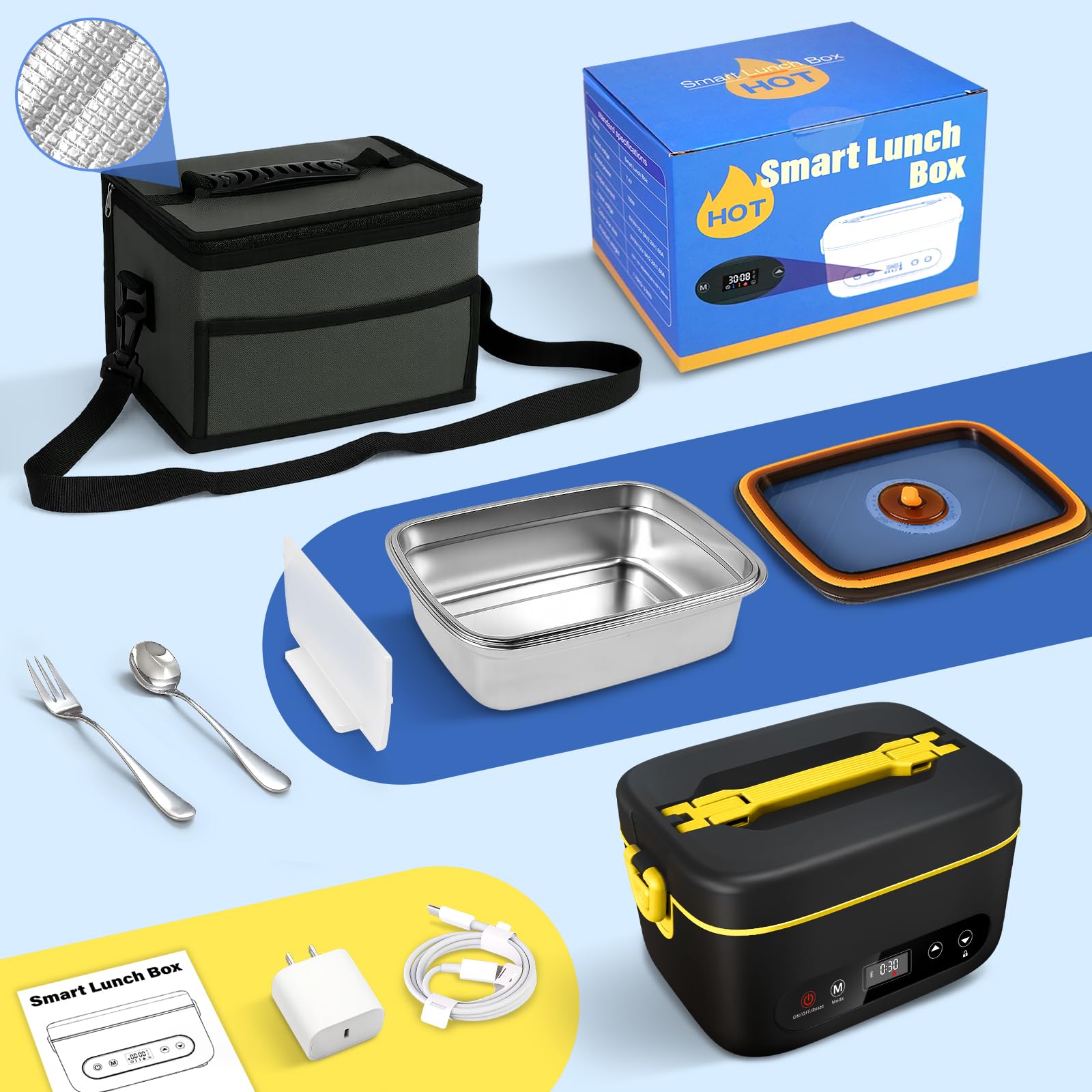 VYRALOFT complete cutlery set included with insulated container.