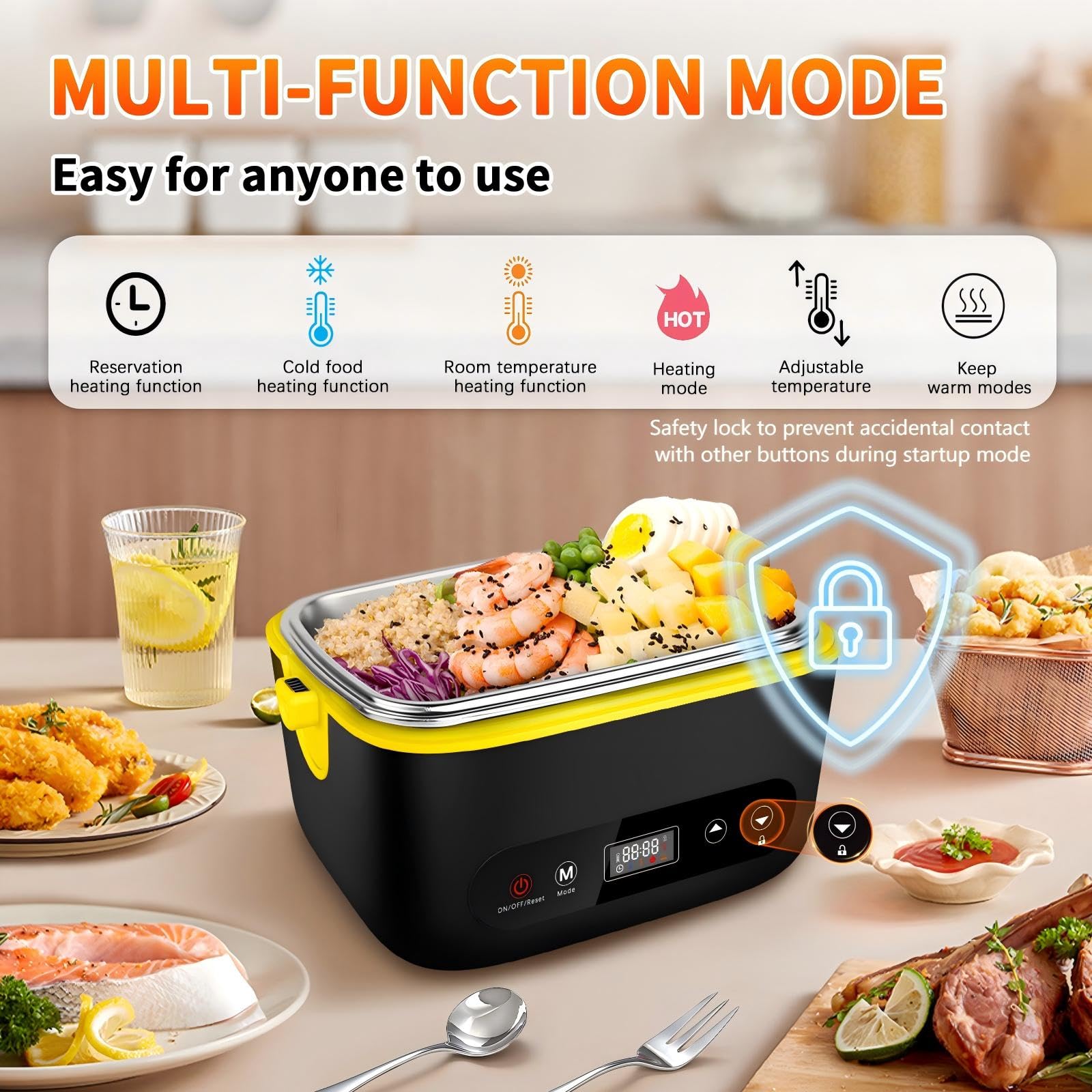 VYRALOFT lunch box battery indicator shows charge level for planning meals.
