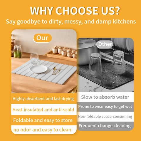 VYRASSIUM absorbent diatomaceous earth mat dries spills quickly and odor-free.