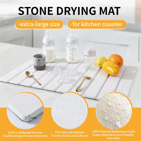 VYRASSIUM non-slip grid drying mat keeps dishes steady during drying.
