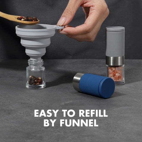 vzaahu blue gray grinder set stays portable for BBQs and picnics