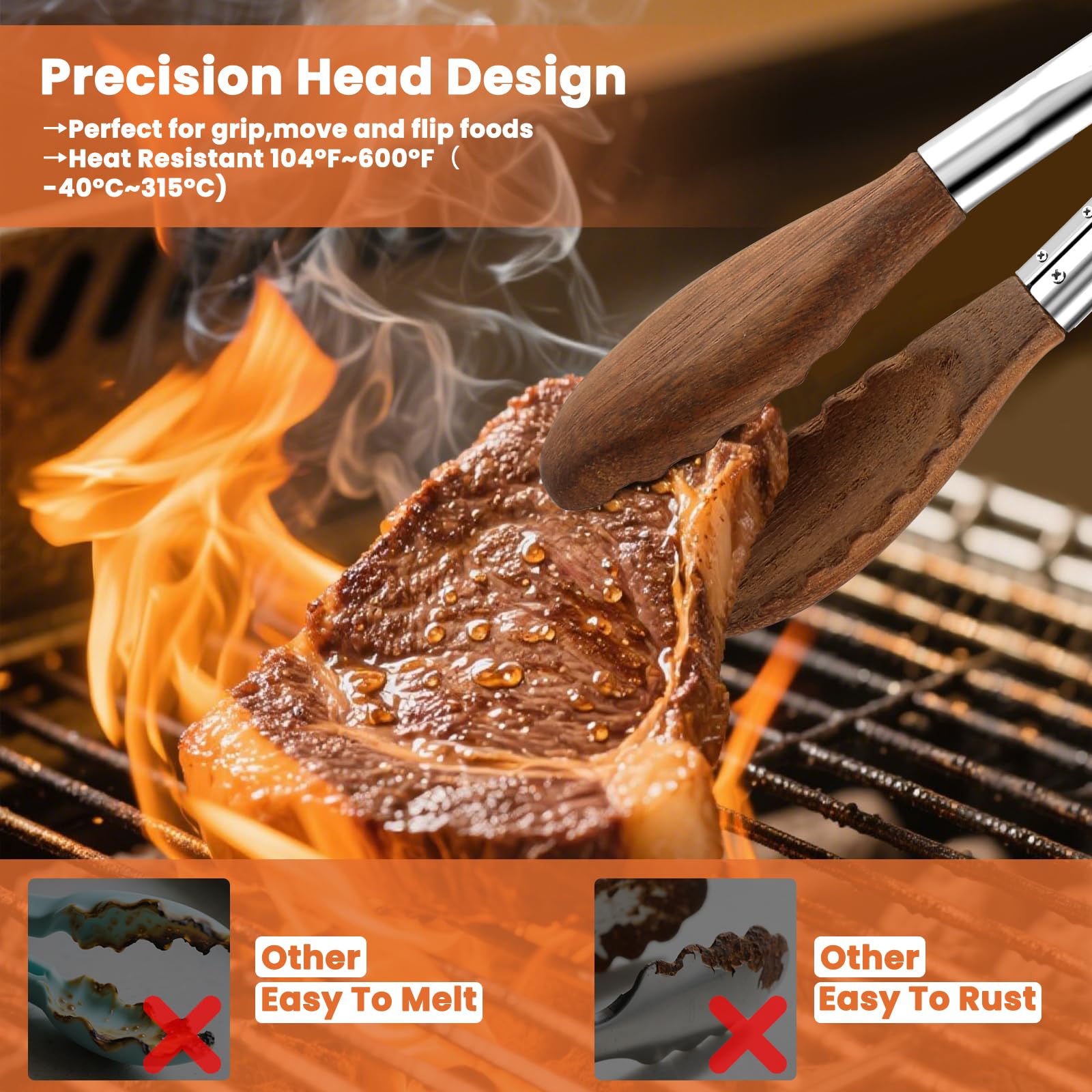 VZZNN wooden tips protect nonstick cookware and delicate surfaces.
