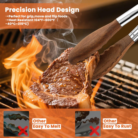 VZZNN wooden tips protect nonstick cookware and delicate surfaces.