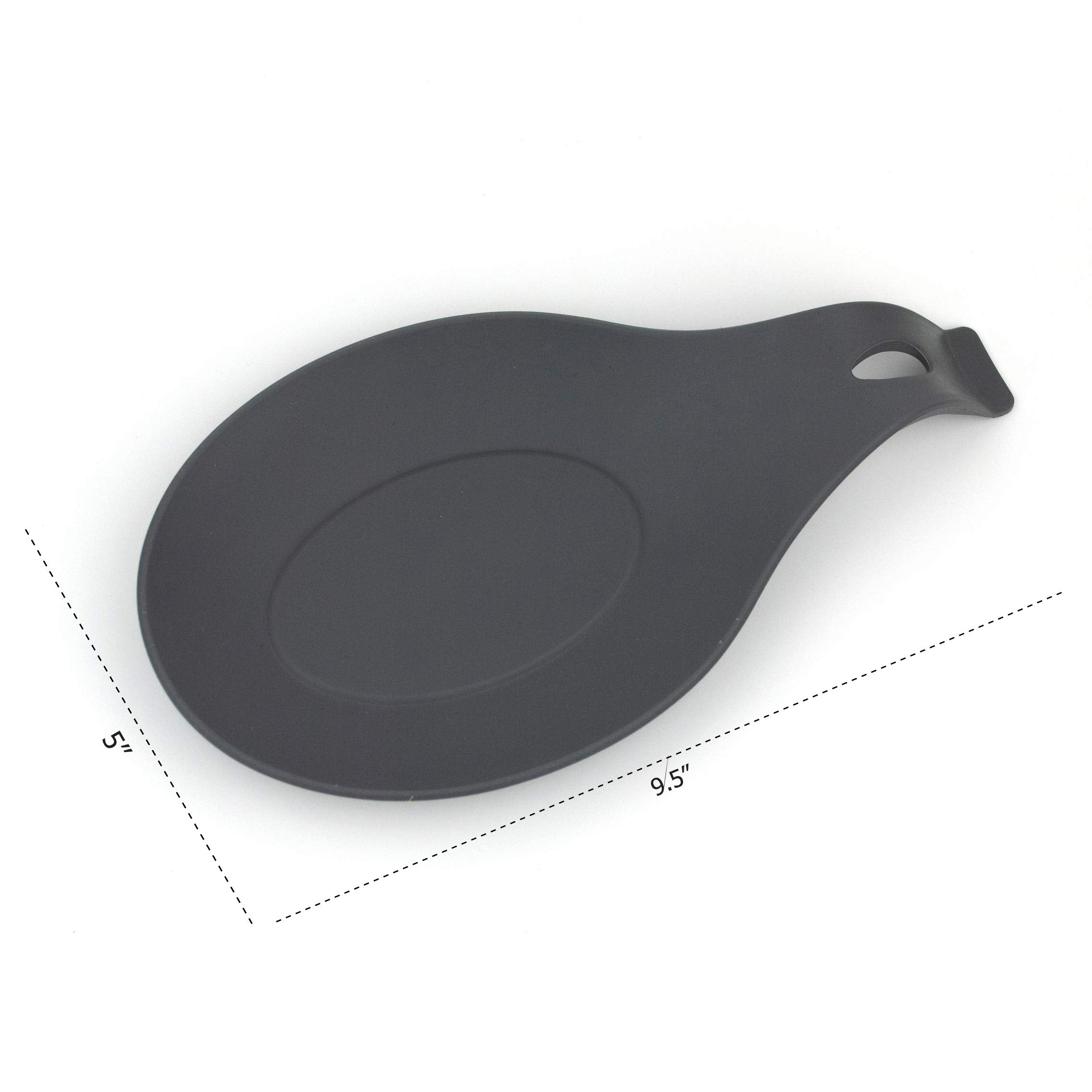 W. INNOVATIONS spoon rests close-up on stovetop showing heat-safe silicone material.