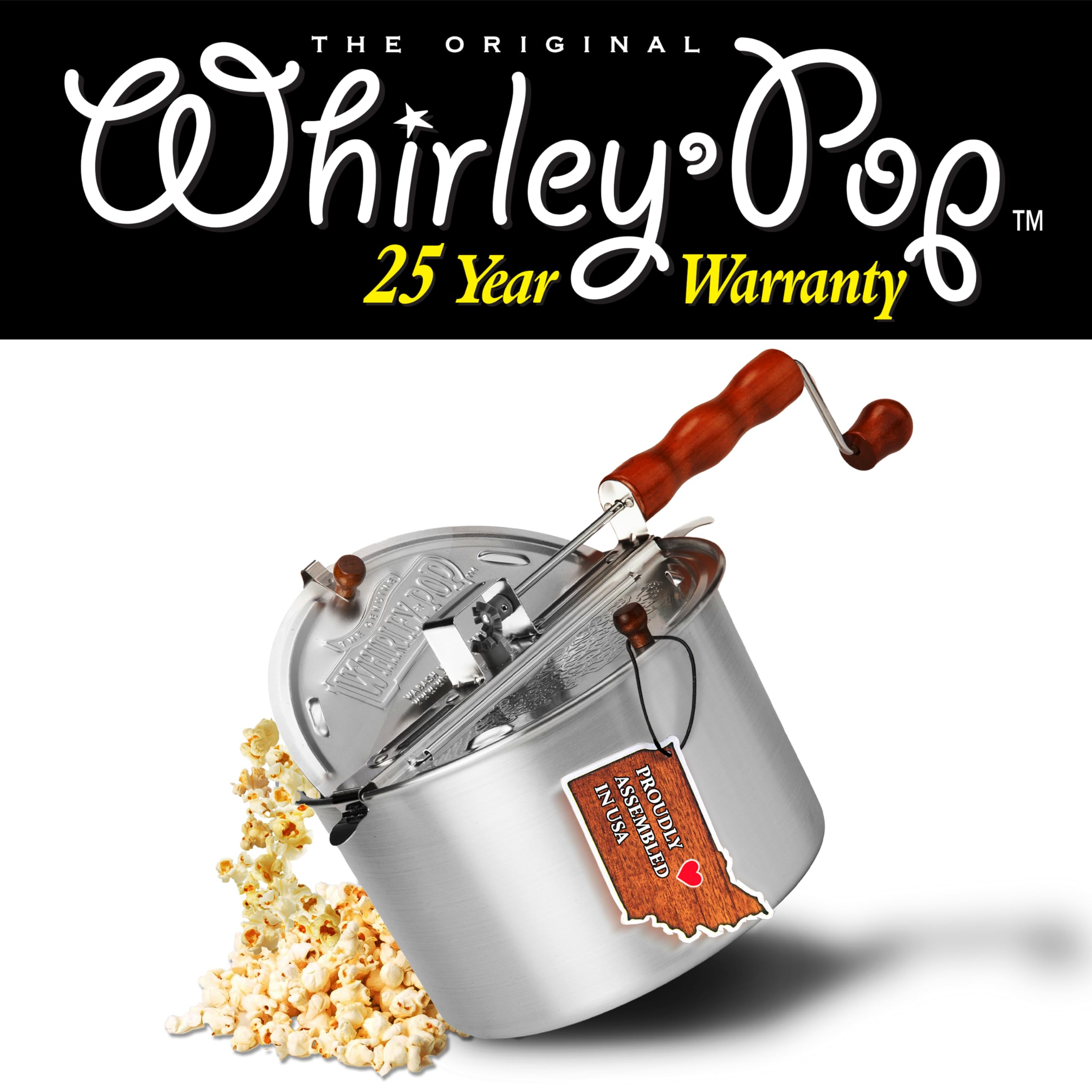 Movie night at home with Wabash Valley Farms Whirley Pop popcorn maker.