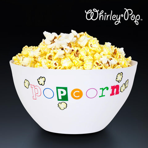 Wabash Valley Farms Popcorn Fun Time Bowl interior bright yellow, enhances snack presentation.