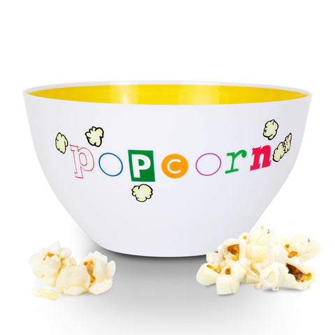 Wabash Valley Farms Popcorn Fun Time Bowl with outside print, ideal for family movie nights.