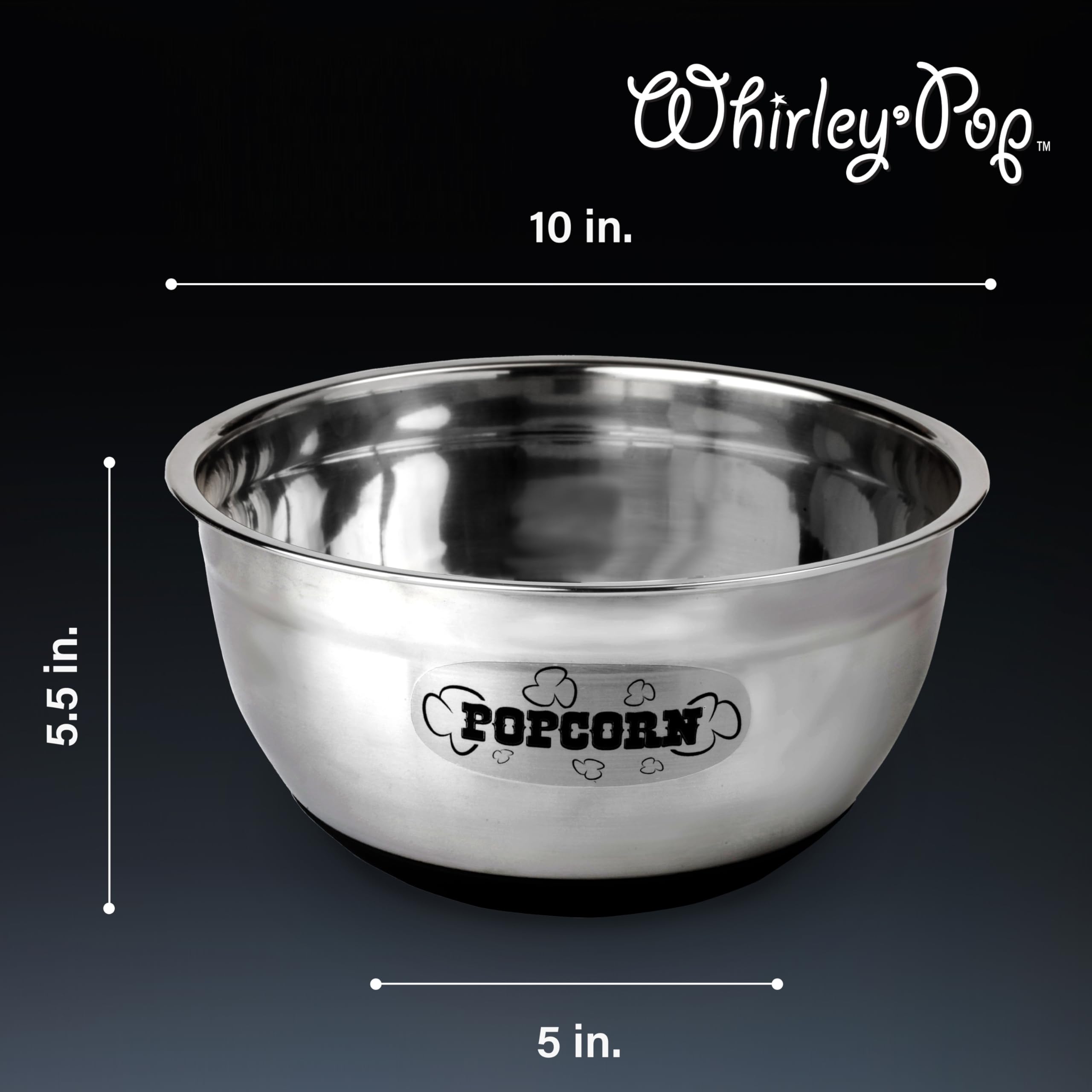 Wabash Valley Farms durable stainless steel bowl for chips, pretzels, and snacks.