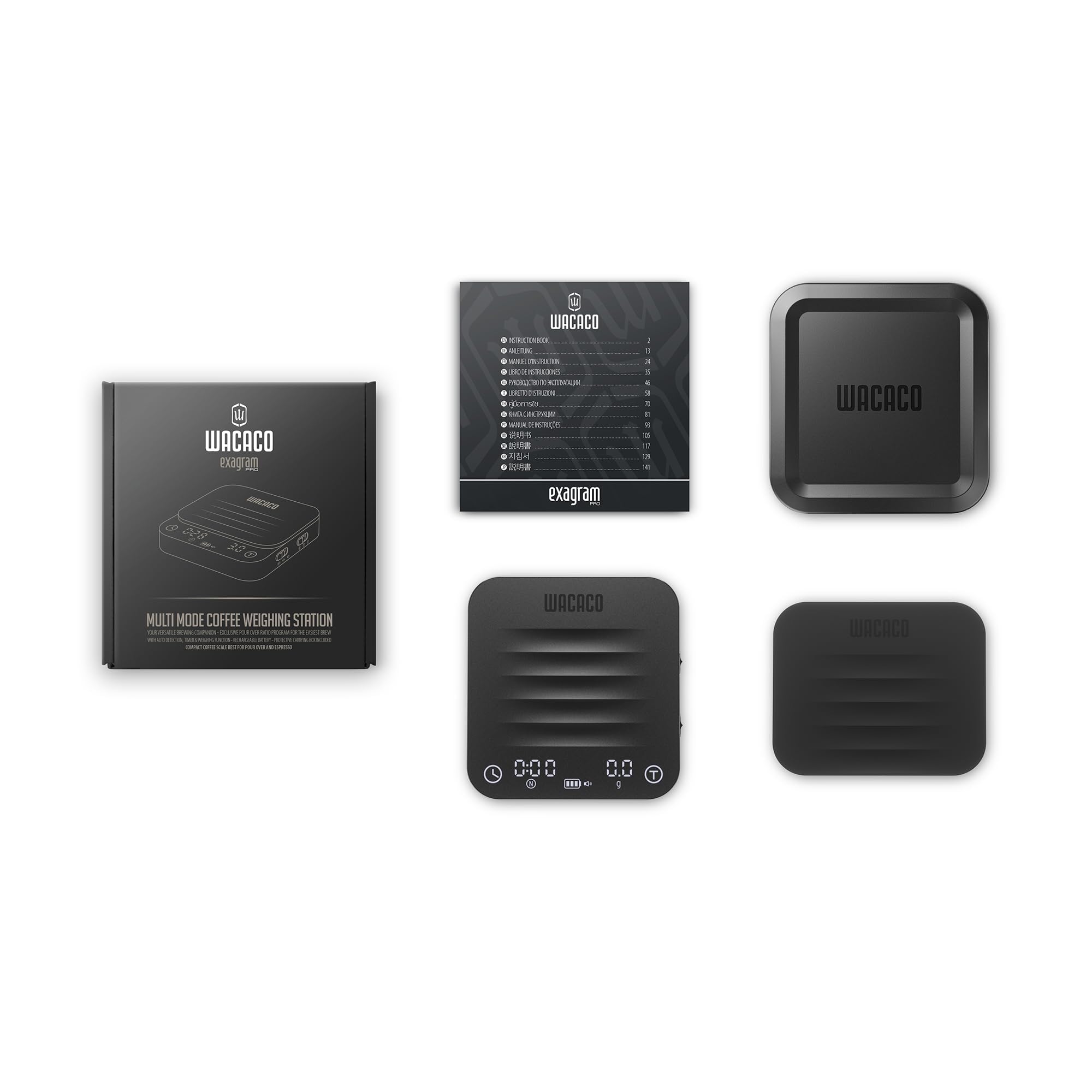 WACACO Exagram Pro used under portafilter to reduce mess.