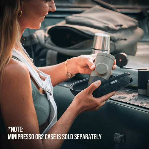 WACACO Minipresso GR2 compact design fits pockets for hassle-free carrying.