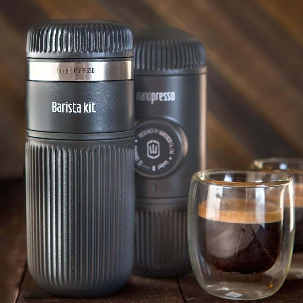 WACACO Nanopresso Barista Kit includes three caps for customization.
