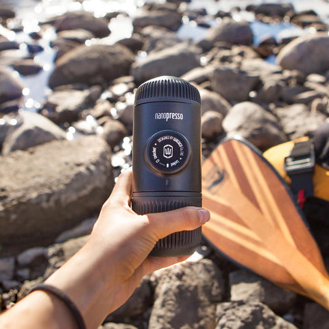 Wacaco Nanopresso camping and office use for premium espresso moments