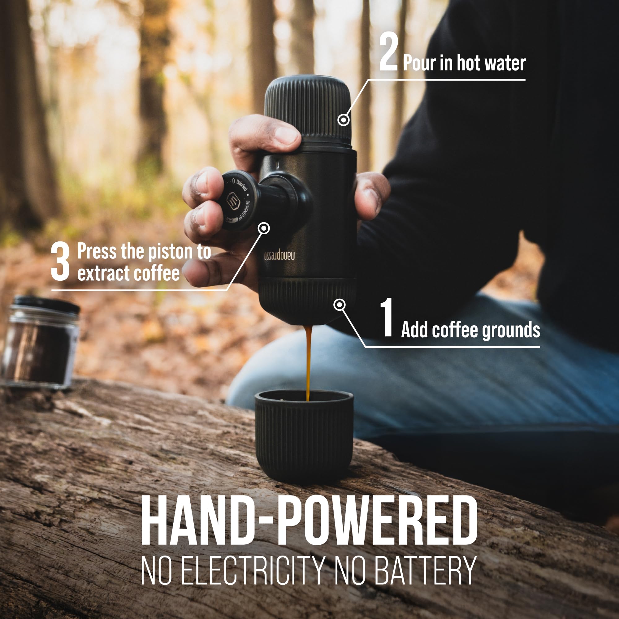Wacaco Nanopresso handheld brew device enabling travel-friendly coffee moments