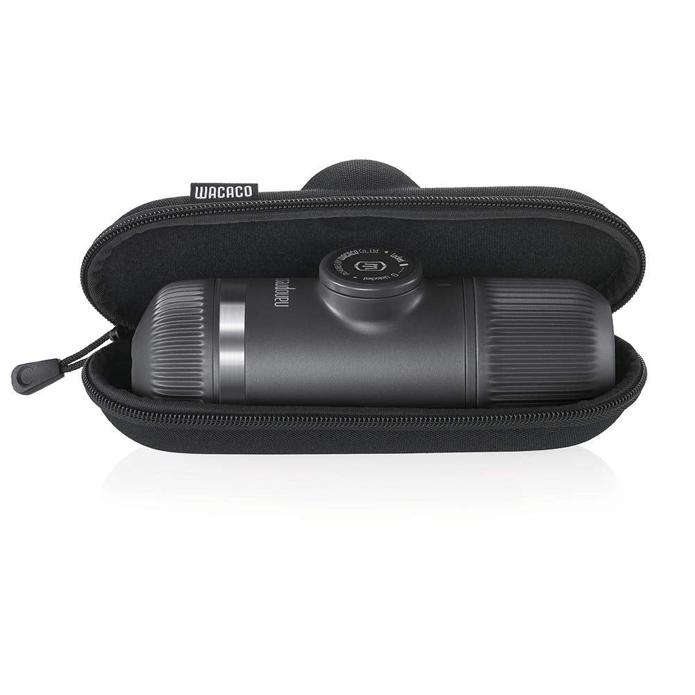 Wacaco Nanopresso L-Case open compartments for organized storage.
