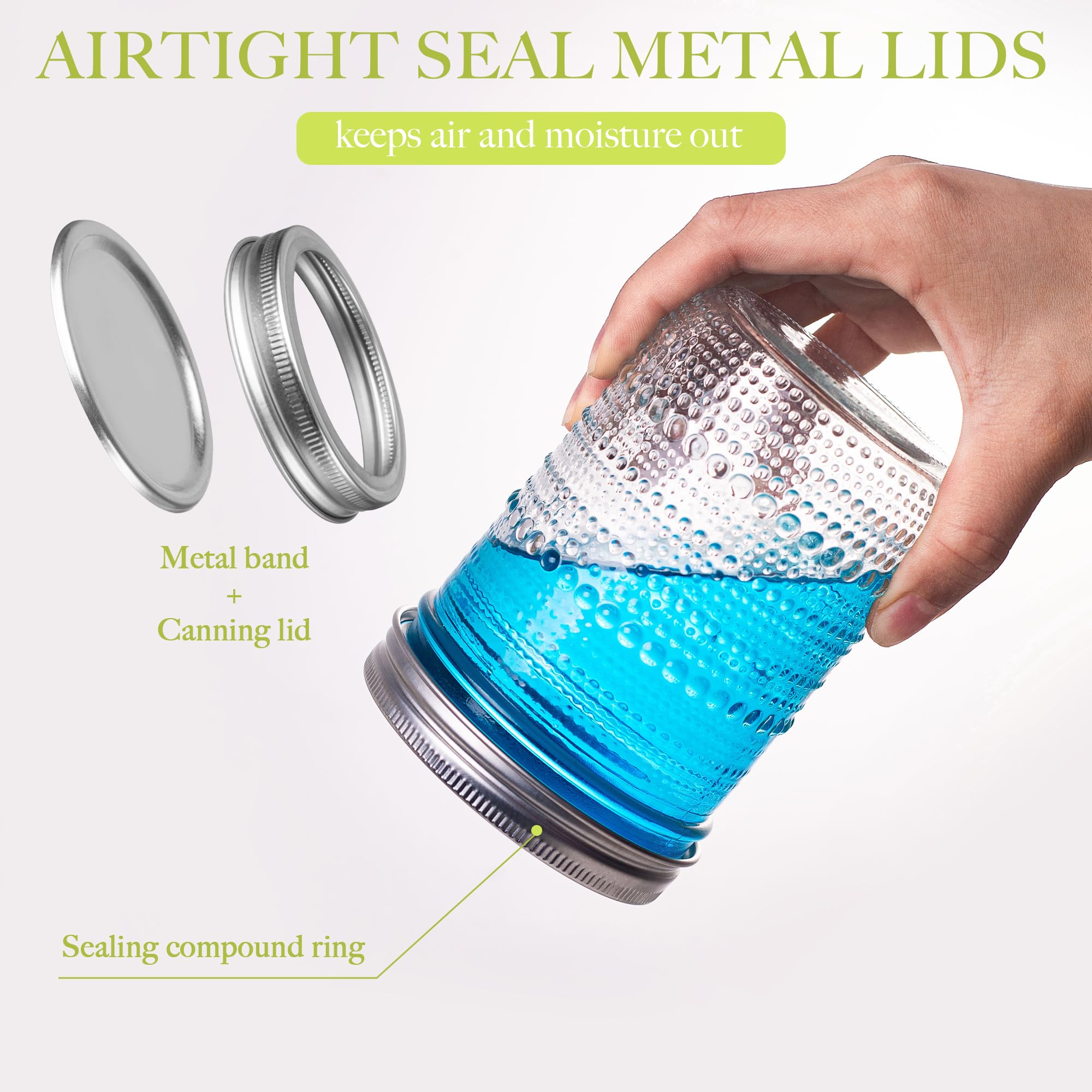 WACOI 16oz canning jar—airtight seal preserves freshness.