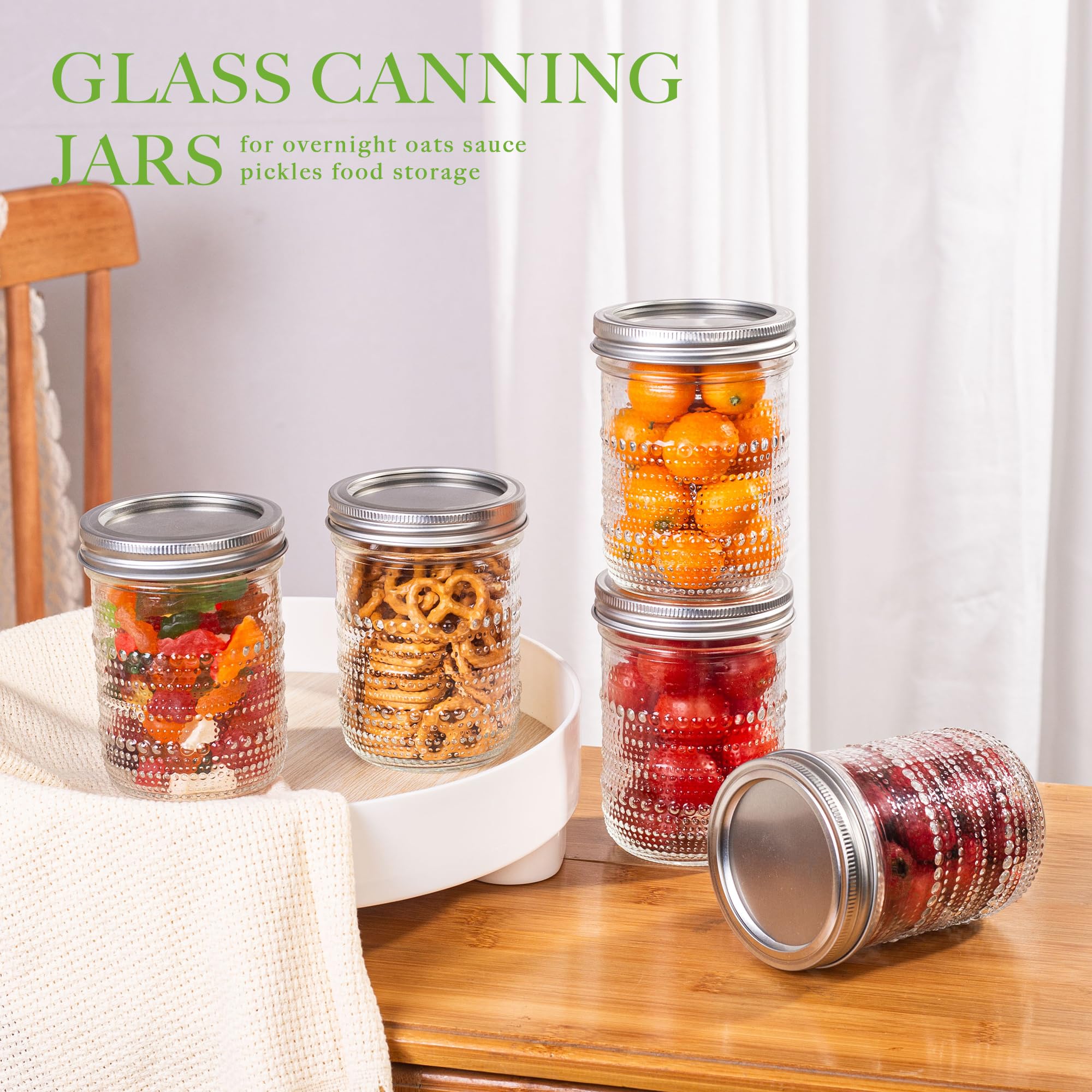 WACOI 16oz wide-mouth jar—multifunction storage for sauces, yogurt, and desserts.