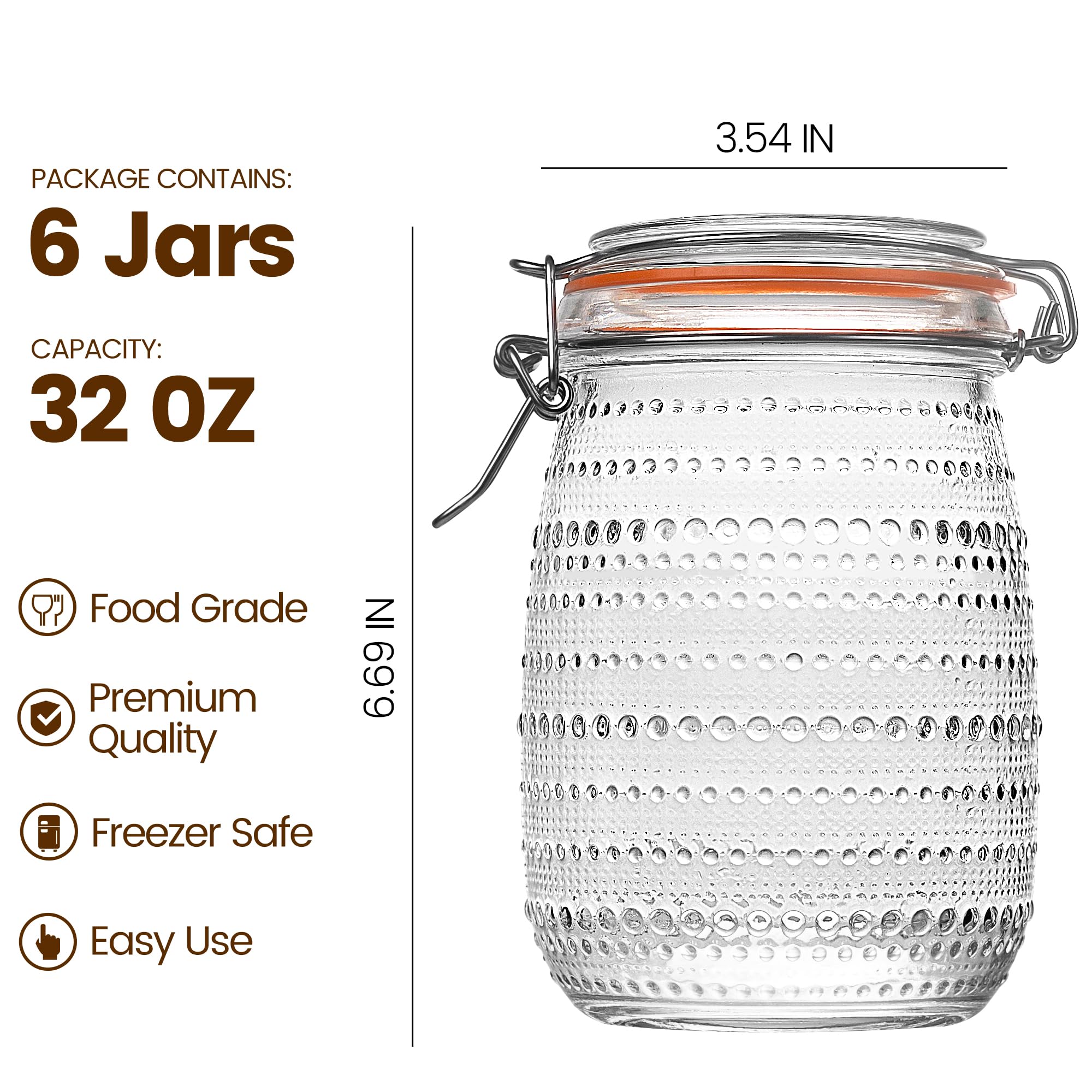 WACOI airtight hinged lid keeps contents fresh longer.