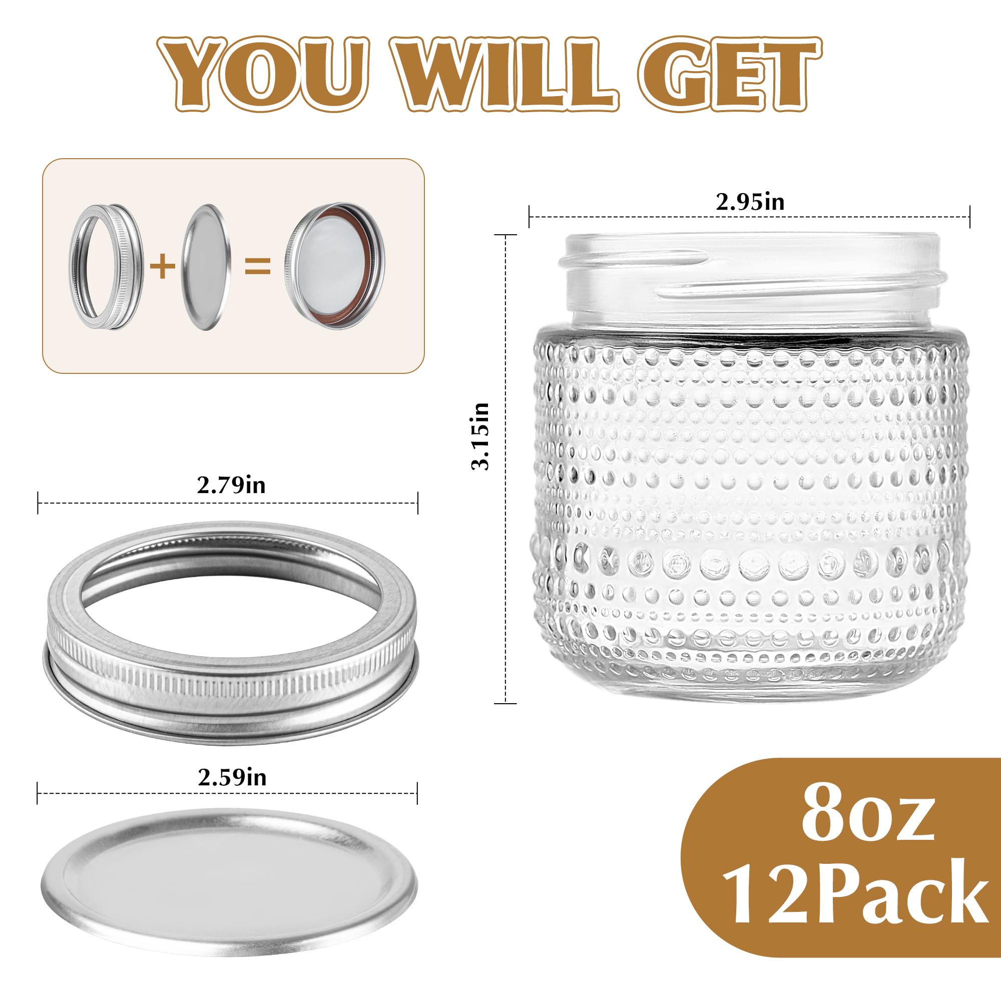 WACOI hobnail textured glass jar showcases vintage style and tactile surface.