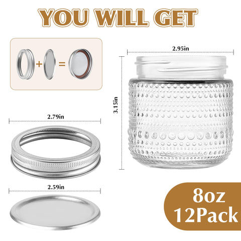 WACOI hobnail textured glass jar showcases vintage style and tactile surface.