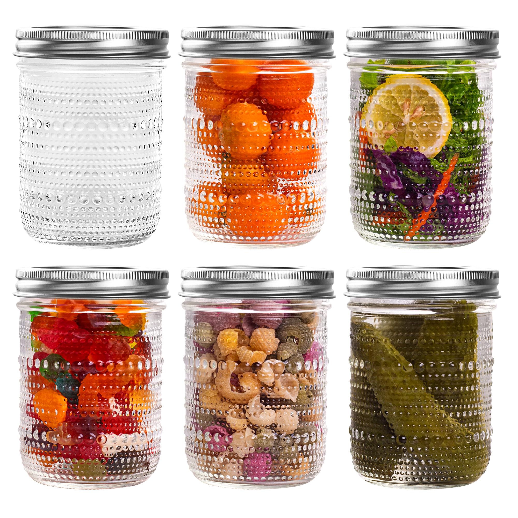 WACOI Mason jar 16oz wide mouth with lid—airtight storage for pickles and jams.