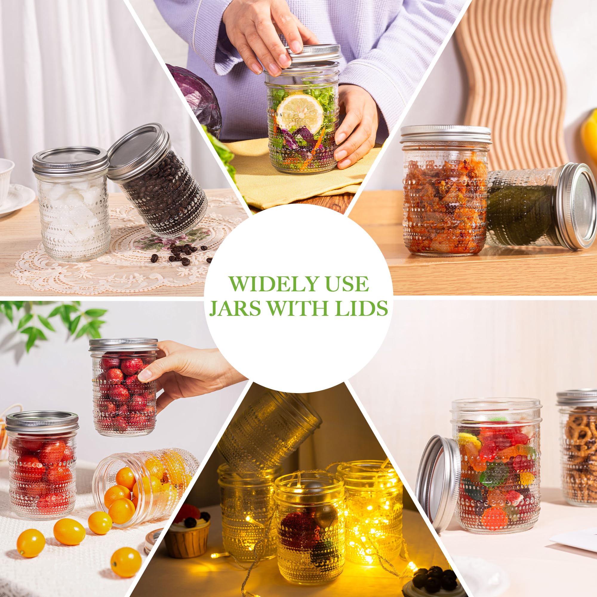 WACOI mason jars 16oz—ideal for DIY candles and decorations.