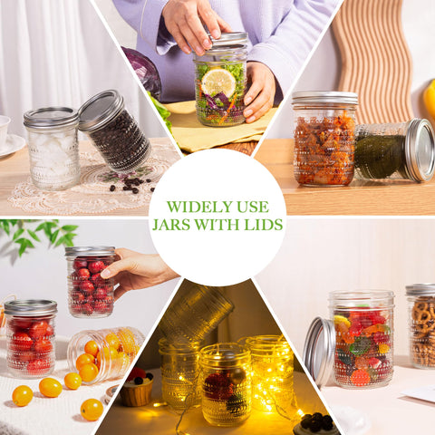 WACOI mason jars 16oz—ideal for DIY candles and decorations.