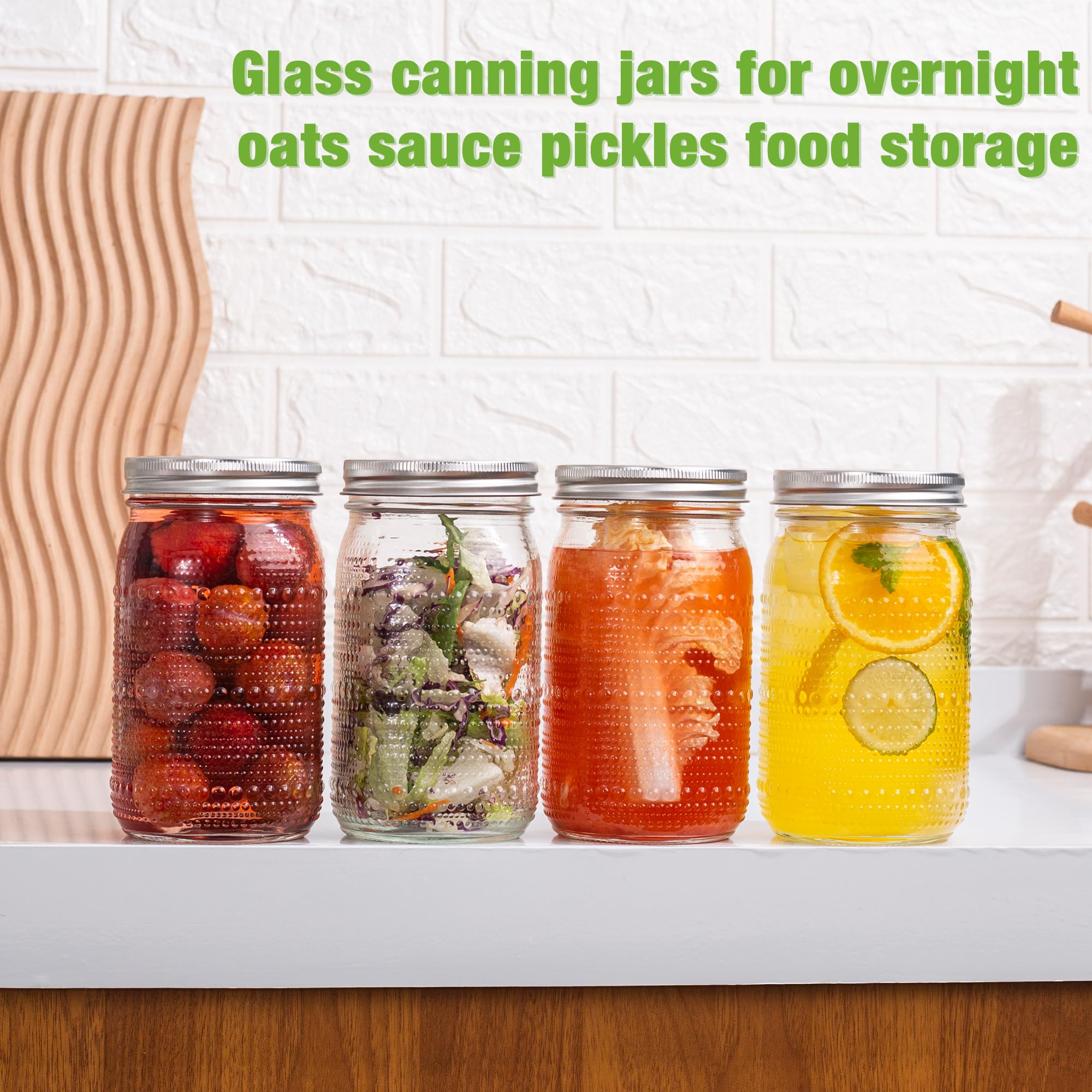 WACOI Mason Jars 32 oz sturdy glass designed for long-term reuse