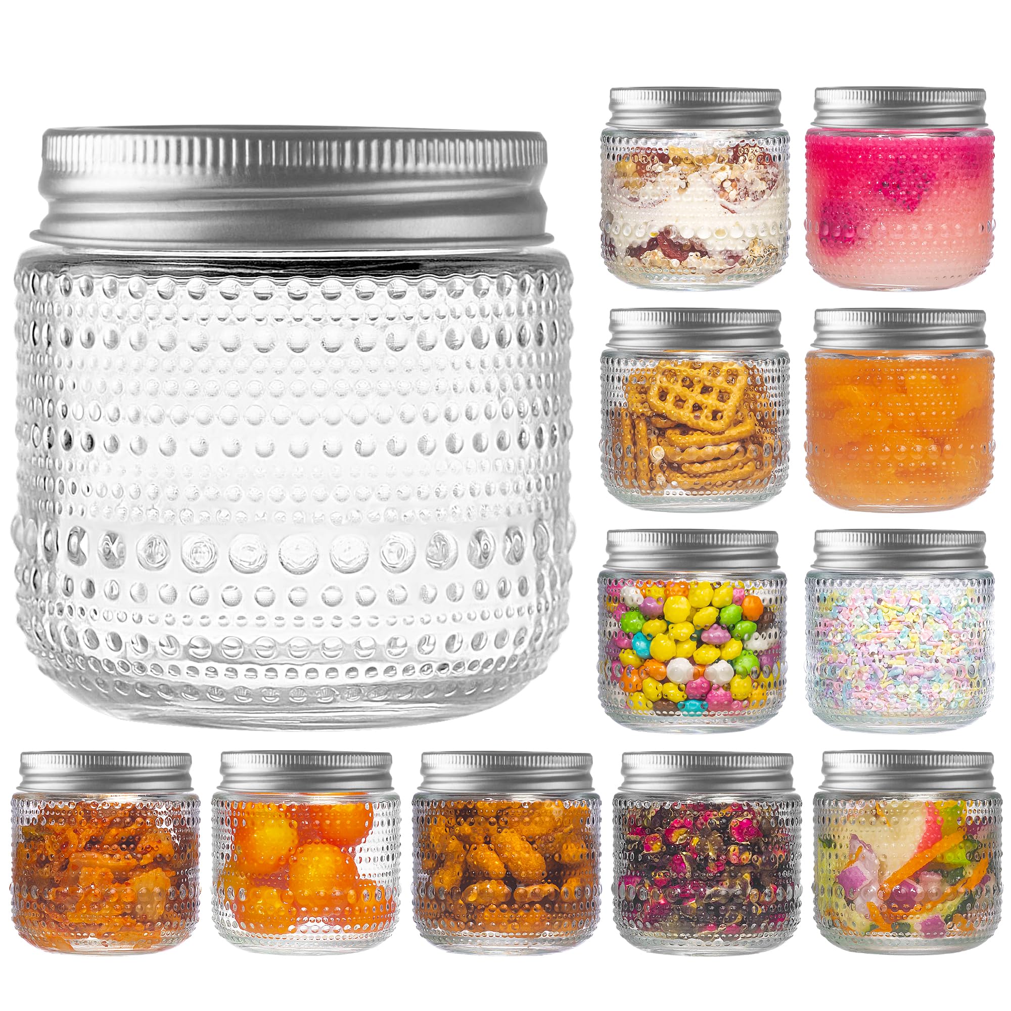 WACOI 8 oz mason jar with lid for versatile storage and easy labeling.