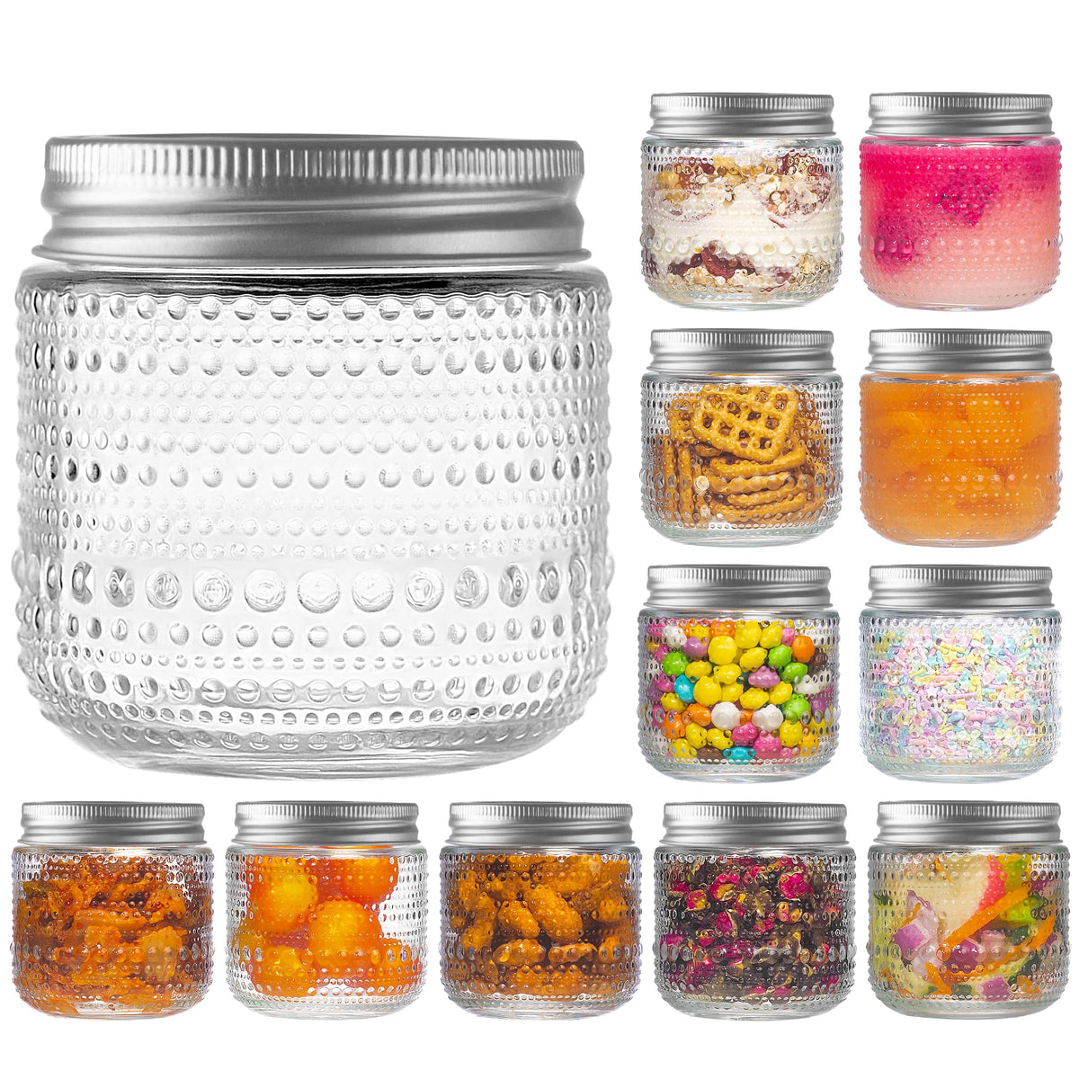 WACOI 8 oz mason jar with lid for versatile storage and easy labeling.