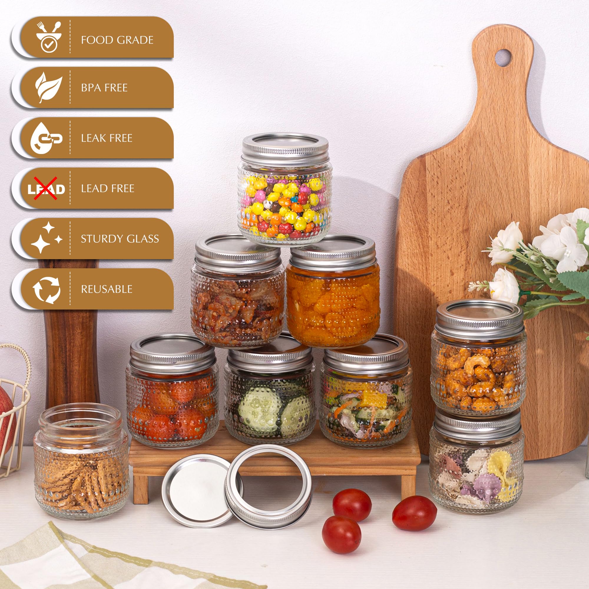 WACOI multiuse jar ideal for jams, candies, and DIY crafts.