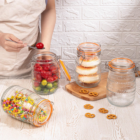 WACOI jars store coffee beans, jams, snacks, or oats.