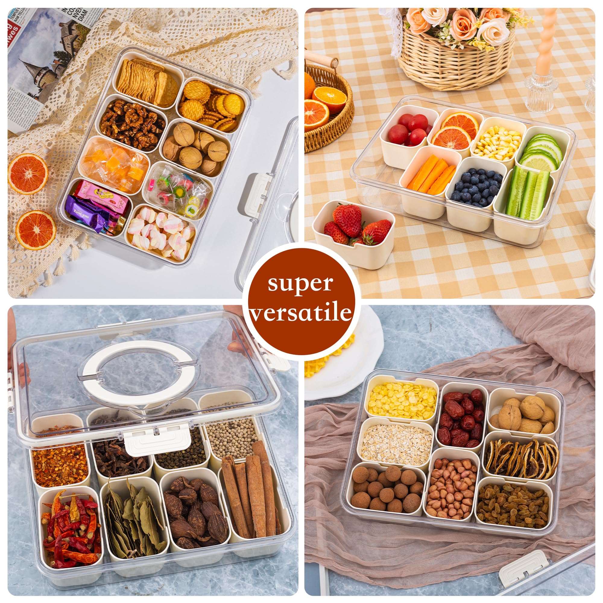 WACOI snack tray with handle demonstrates portable travel design.