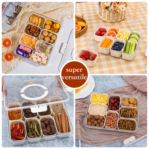 WACOI snack tray with handle demonstrates portable travel design.