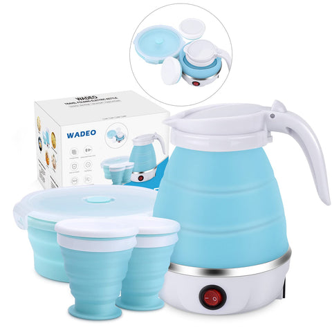 WADEO portable electric kettle 600ml boils quickly for travel use