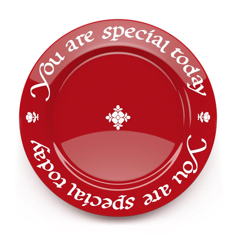 Waechtersbach You Are Special Today red plate celebrating milestones at the table